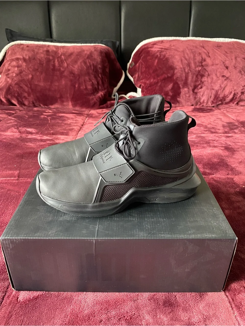 PUMA Fenty x Rihanna Trainer Hi Mid Top Lace-Up Sneaker Black Style 190398 01